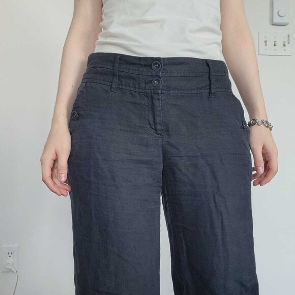 Monsoon Y2K light & flowy black wide legged comfy linen pants size 30″ waist - Picture 10 of 10